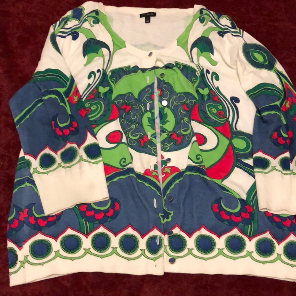 Talbots multi colored cardigan.